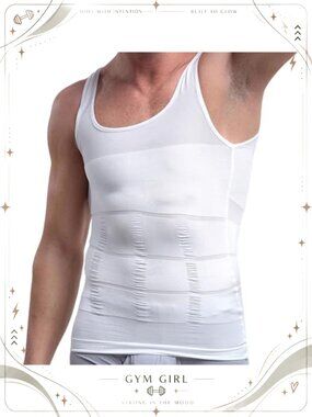 Men Slimming Body Shaper Compression Undershirt Tummy Control Shapewear Vest